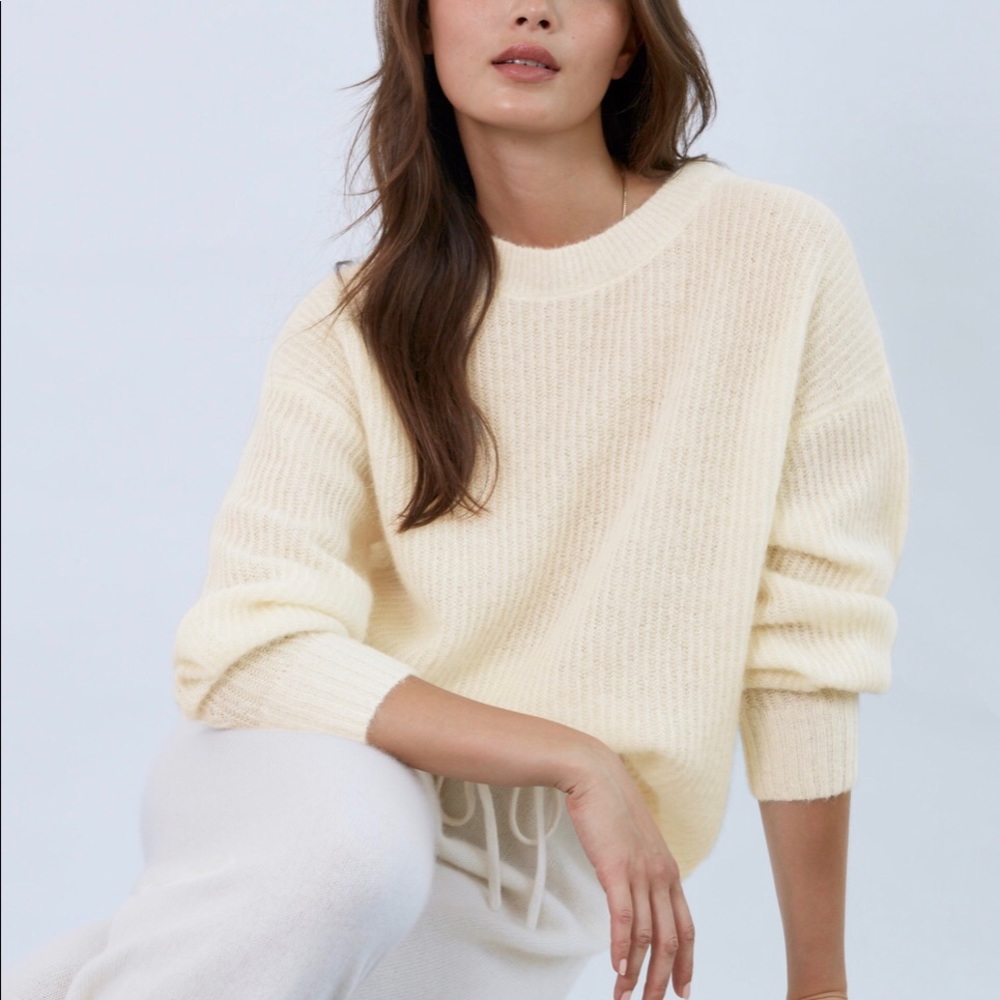 ARITZIA  / BABATON Alpaca Blend Cream Sweater Pullover Sz XXS